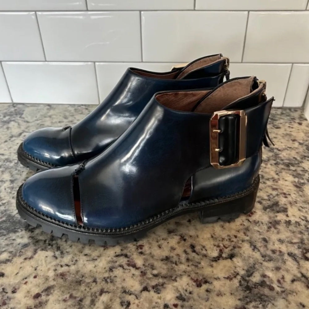 Jeffrey Campbell Blue Flamel Cutout Booties